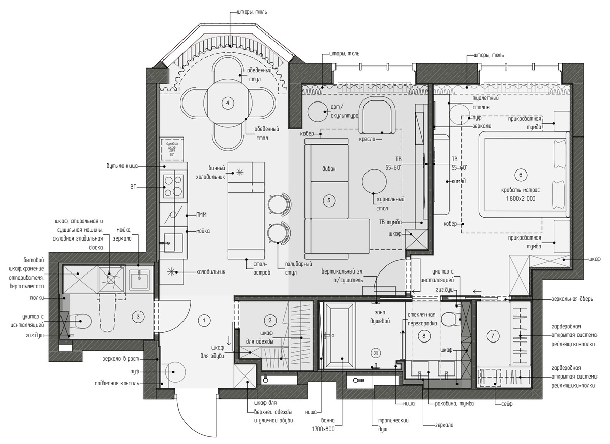 Планировочное решение в ЖК Full House