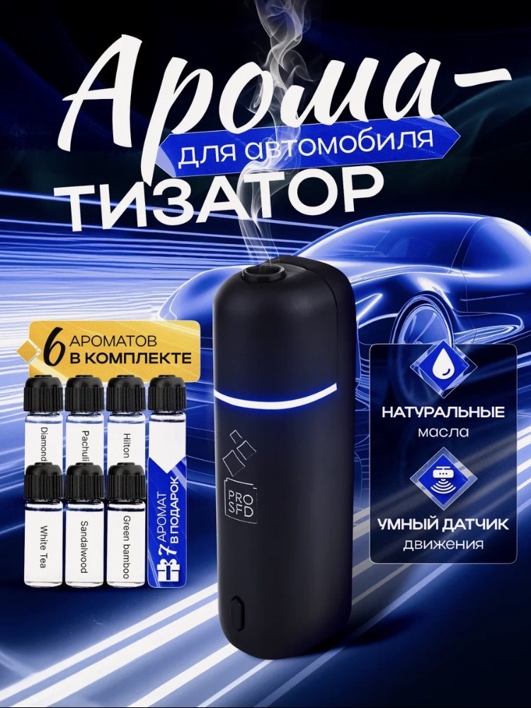 Ароматизатор в машину, А807 черный, беспроводной 