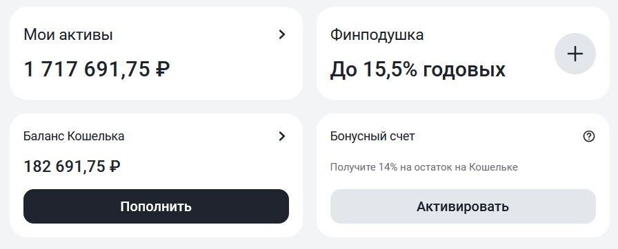 Скрин из личного кабинета Финуслуг