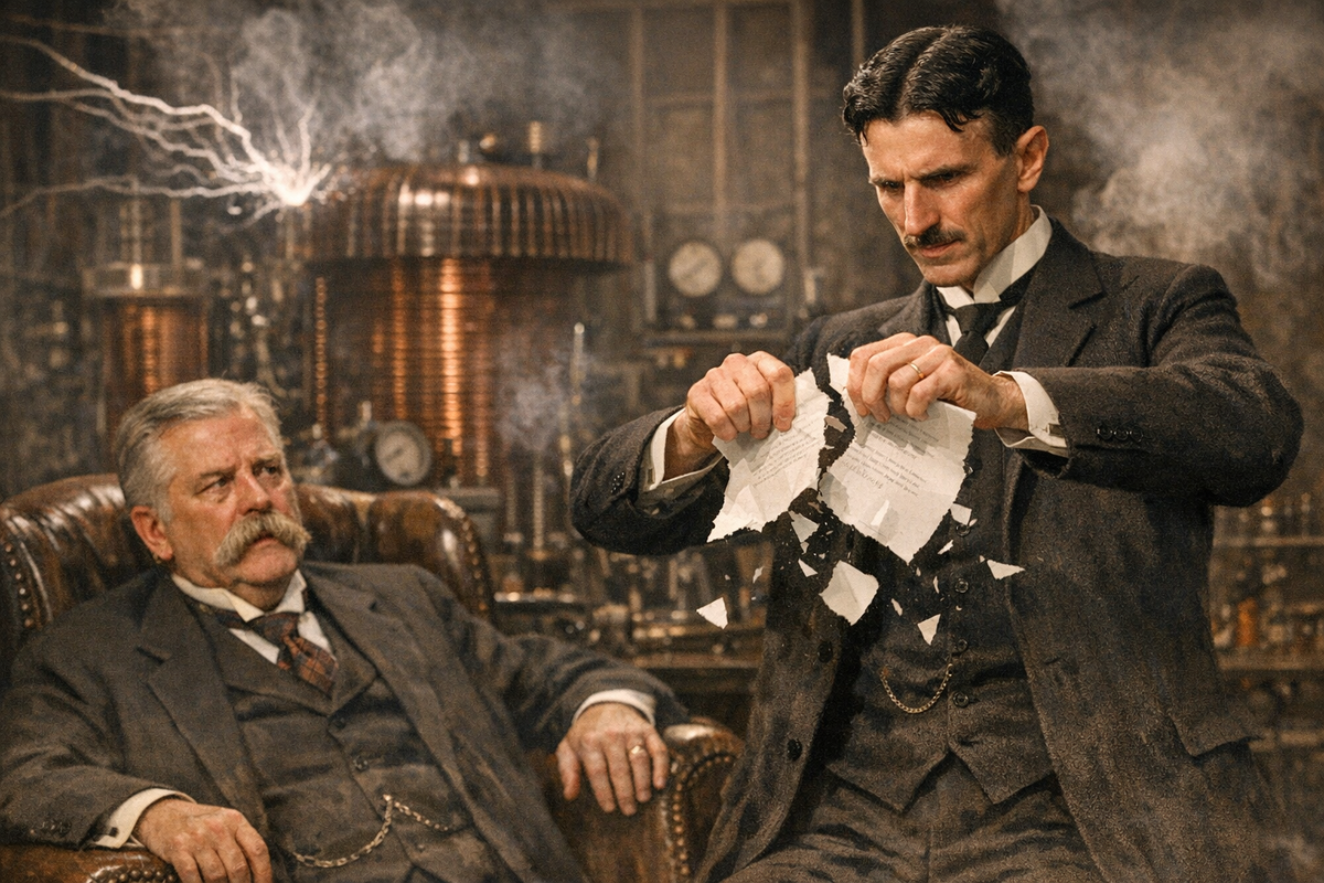 Тесла взял контракт. И разорвал его.