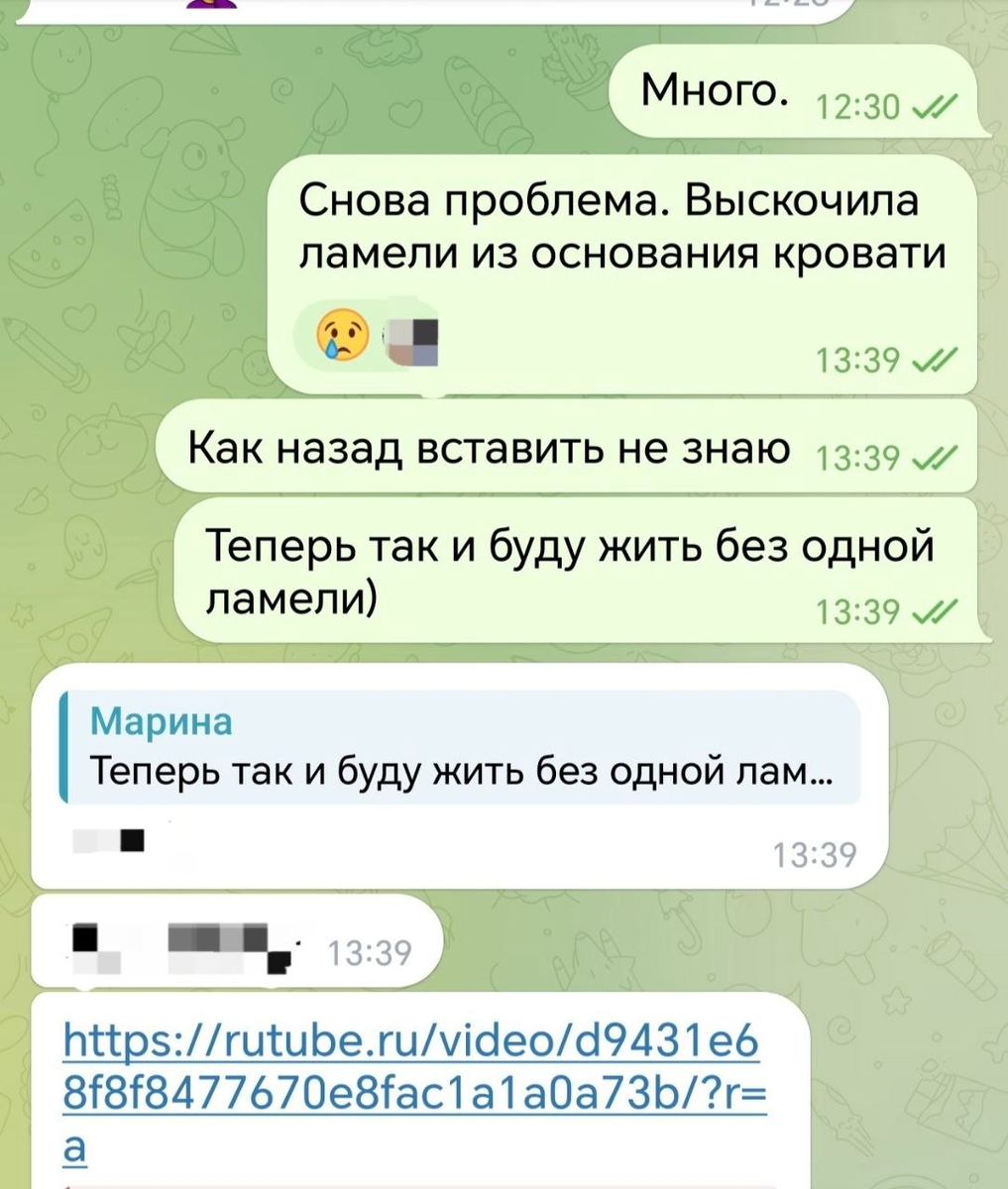 Начало разговора и моя проблема. Скрин автора