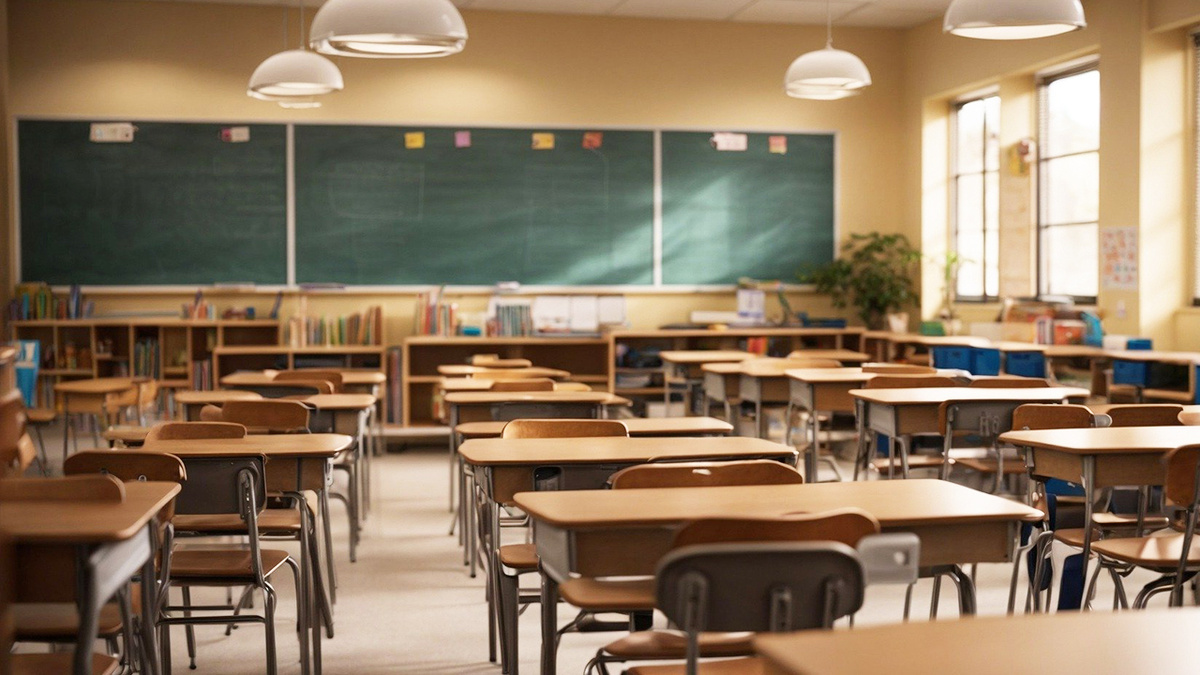    Школьный класс, школьная доска