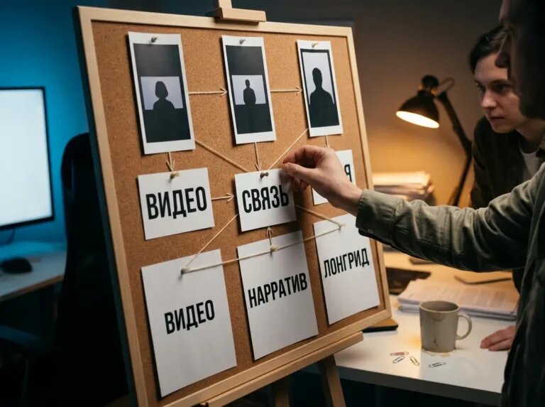    Точка перехода: «ССЫЛКА» соединяет ролик и лонгрид, формируя маршрут пользователя в Дзене. "Kontenium"