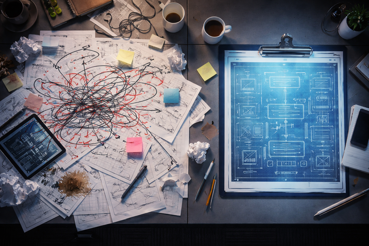 Ошибки при заказе разработки из-за отсутствия технического задания и структуры проекта.