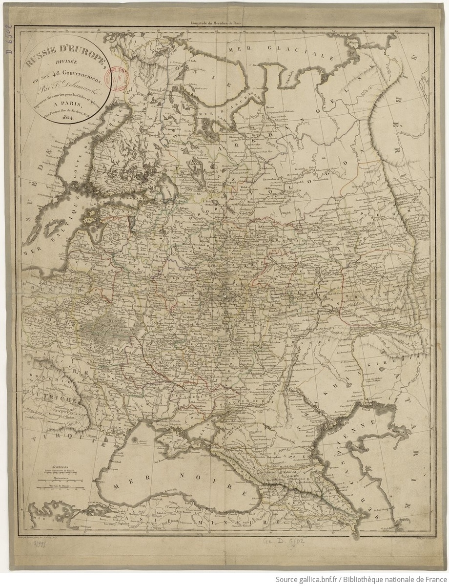 Russie d'Europe, divis;e en ses 48 gouvernemens / par Fx Delamarche (1780-1835)