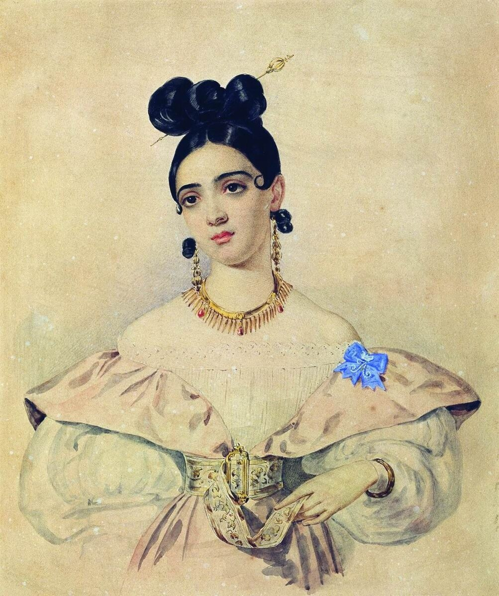 Портрет Анны Абамелек-Лазаревой, Александр Брюллов, 1835-38, Нижегородский художественный музей