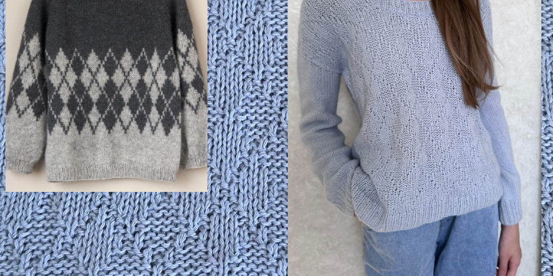 Модный узор «Ромбы» в технике теневого вязания 🧶