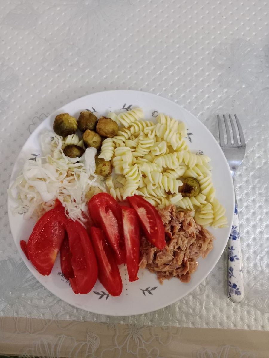 Пример сбалансированной тарелочки на ужин