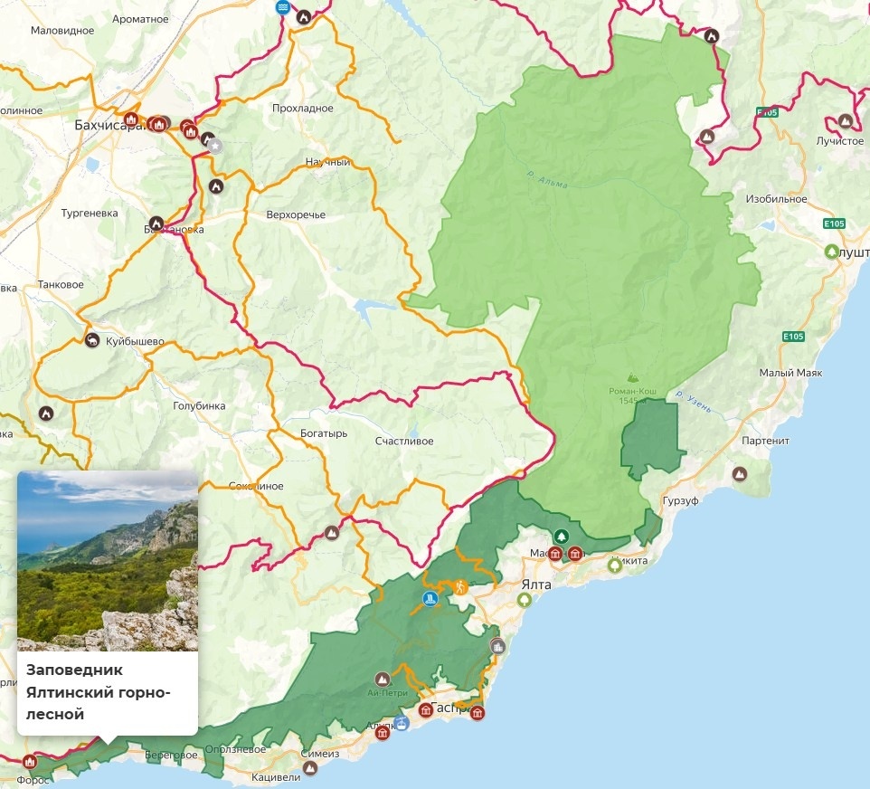 Пример карты на сайте Trekkingmania