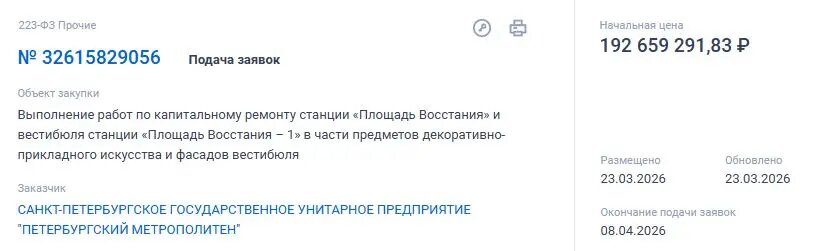    Фото: скрин с сайта госзакупок