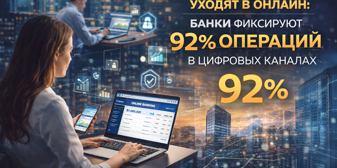 Корпоративные клиенты уходят в онлайн: банки фиксируют 92% операций в цифровых каналах