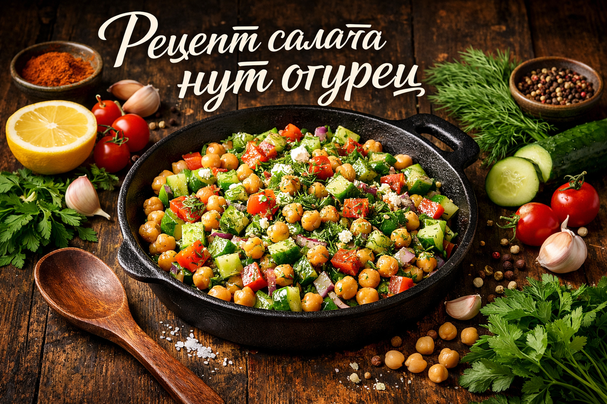 Салат нут огурец