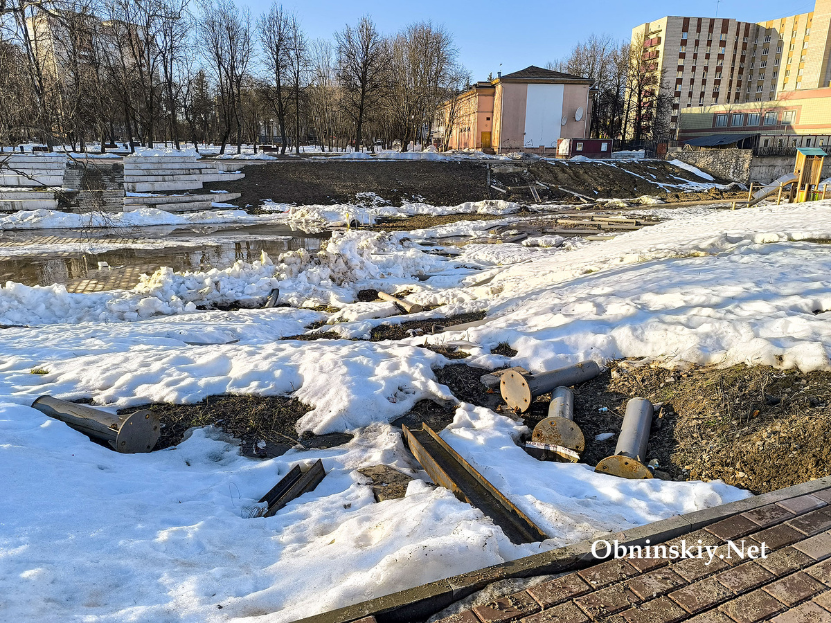 Благоустройство Репинского оврага в Обнинске. Март 2026 года