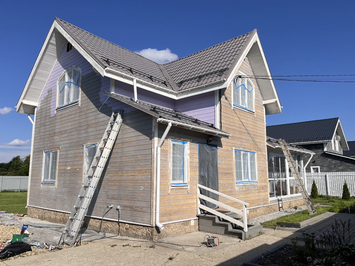 Дом после обработки УШМ