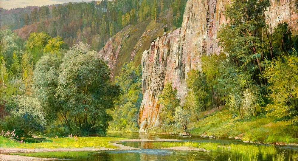 Величественные пейзажи природы Урала в живописи художника Алексея Петрикова.