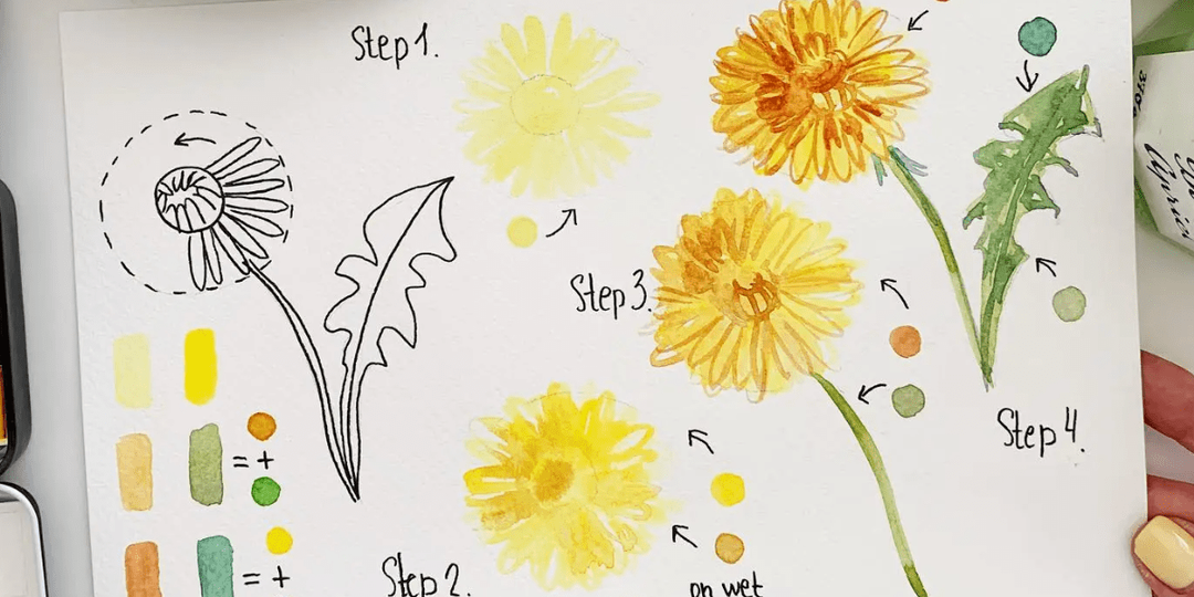 Рисуем цветы акварелью: 7 идей для начинающих