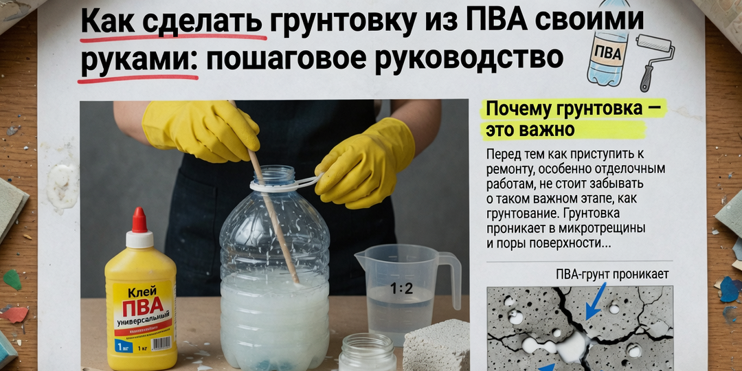 Как сделать грунтовку из ПВА своими руками: пошаговое руководство