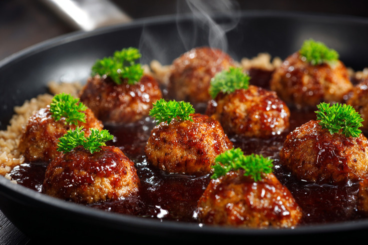 Тефтели «ёжики»: мясные шарики с рисовыми иголками