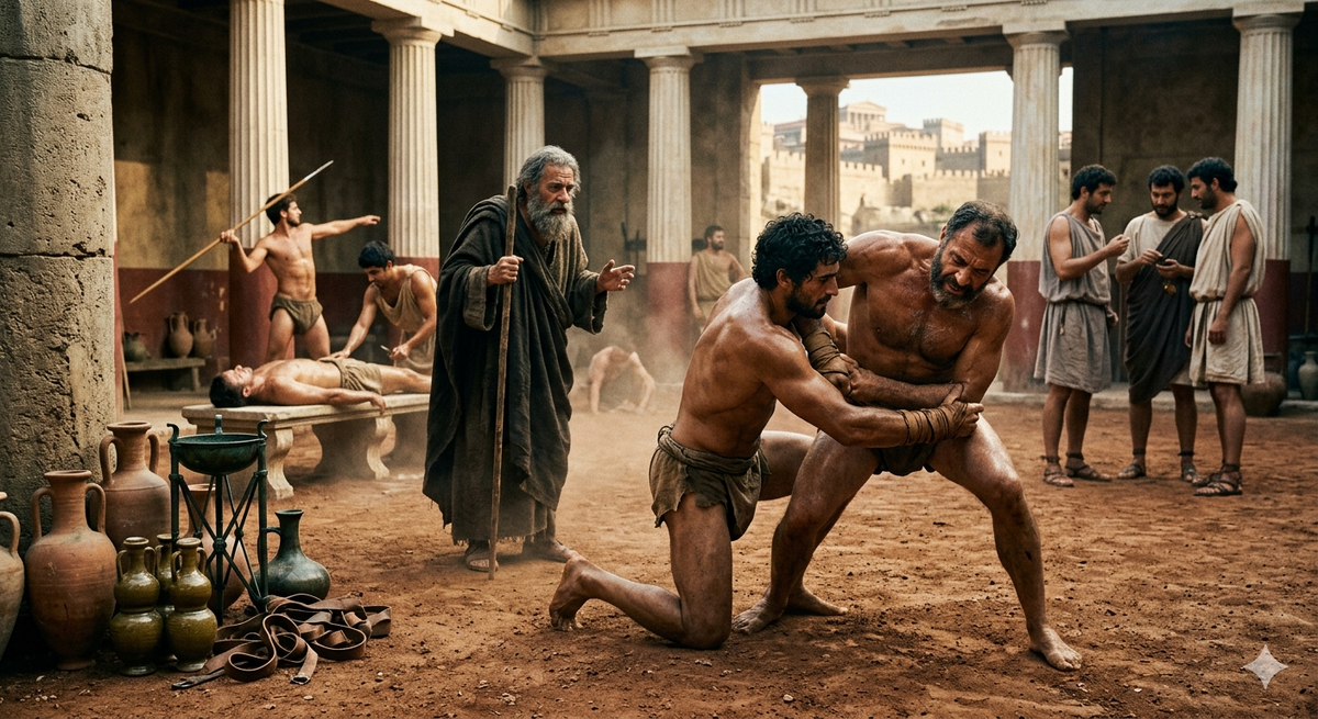 Изображение древнегреческого спортивного зала (палестры).