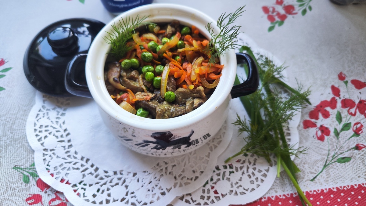 Белые грибы с овощами от Валентины Быковой. 