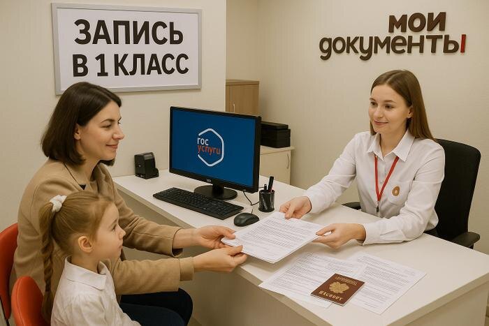 В России началась запись в 1-й класс. Обложка © GPTChat