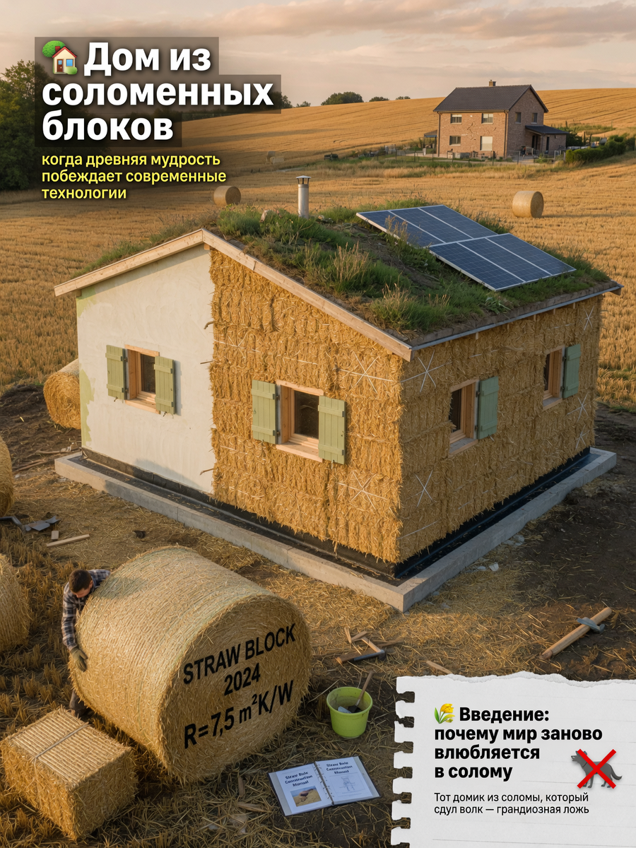 Дом из соломенных блоков