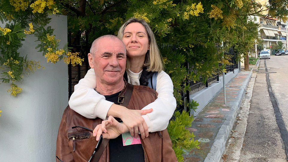 Виталий Ткачёв с дочерью Ириной в Афинах