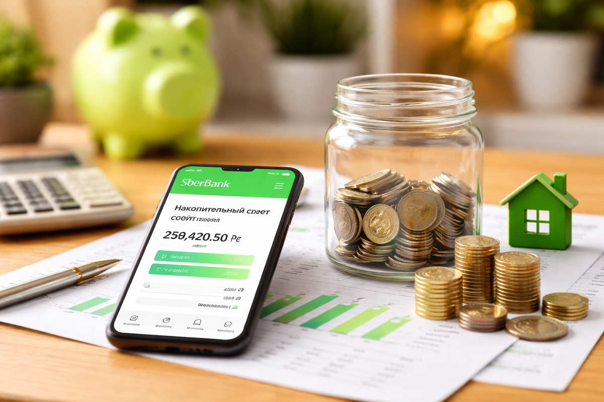    Накопитительный счёт в Сбербанке — новые правила. Фото: нейросеть