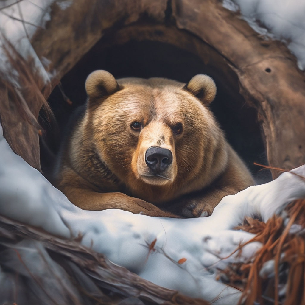 shedevrum.ai медведь выходит из спячки.