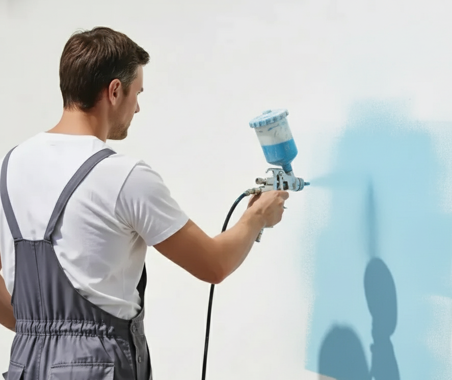 Вот так выглядит настоящая экономия 30%: ровный факел, правильное давление и краска на стене, а не в воздухе. Как повторить — внутри чек-лист настройки HVLP.