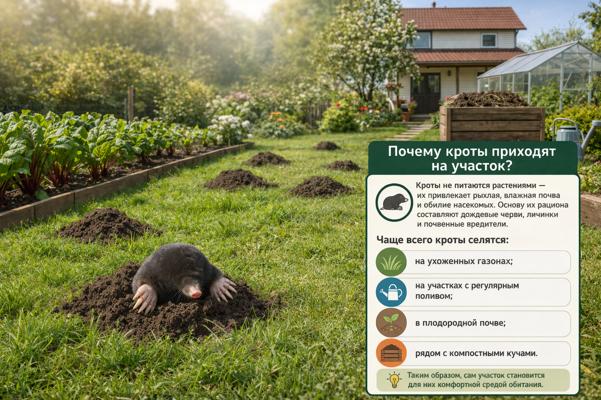 Комфортная среда обитания кротов