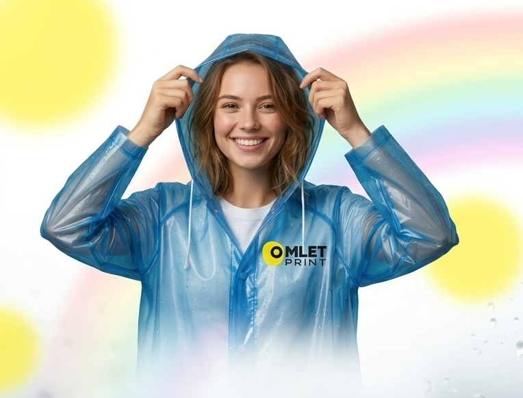 Дождевик с логотипом Омлет Принт