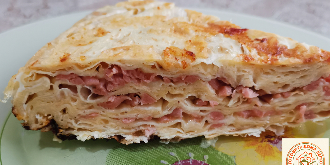 Завтрак из тонкого лаваша на скорую руку.