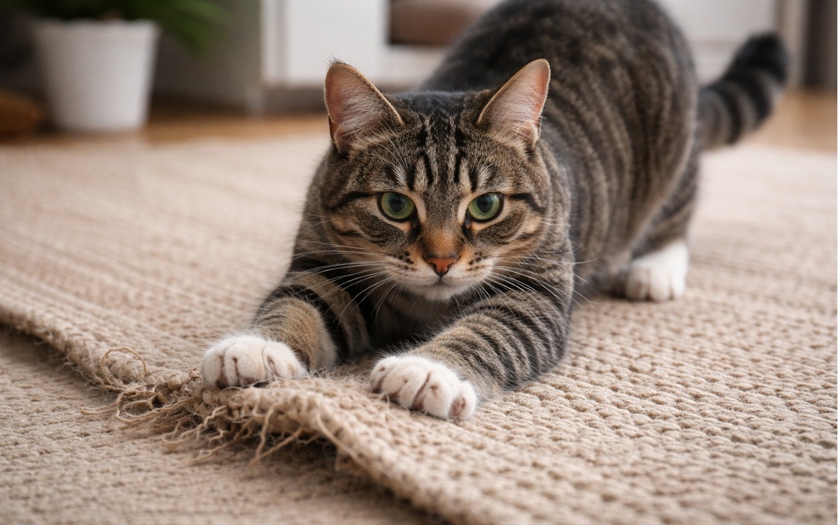    Кошка испортила ковер? Не спешите его выбрасывать