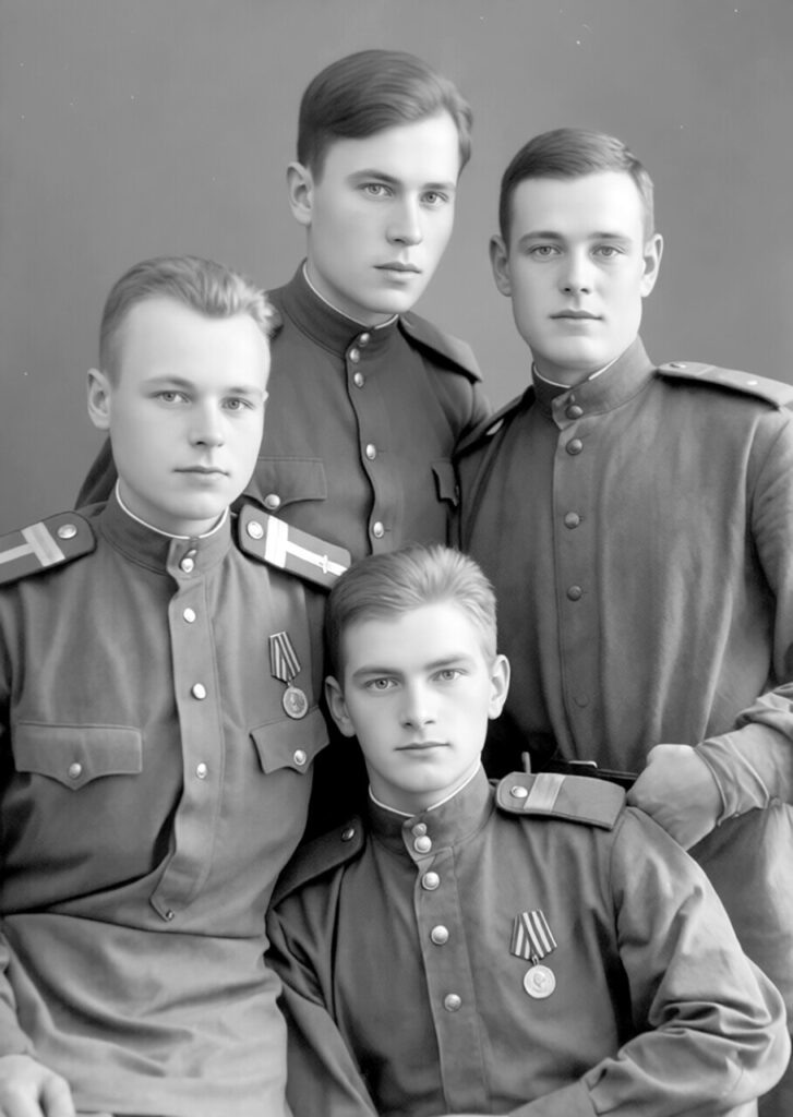 Александр Марусов (слева) с боевыми товарищами. Фотоархив Марусовых