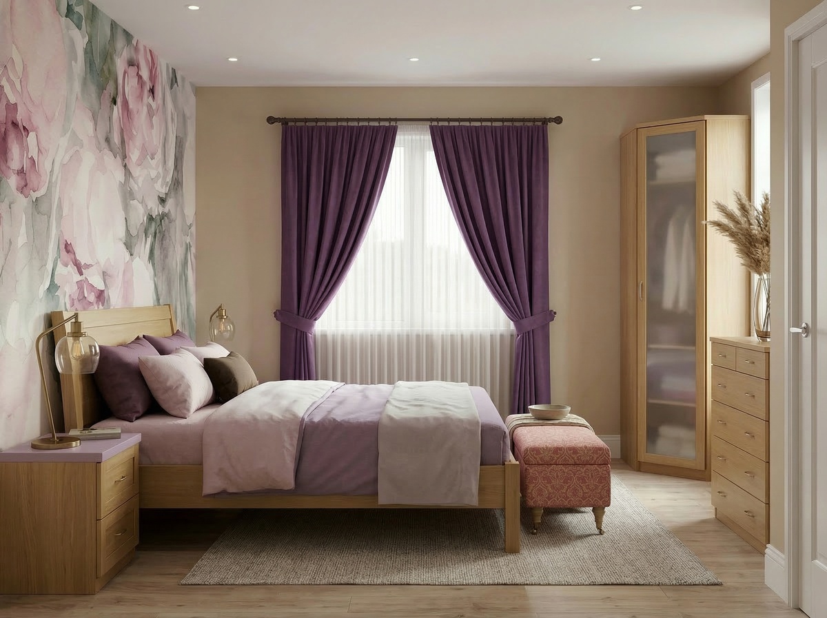 Визуализации интерьера дома: второй этаж. Спальня родителей.