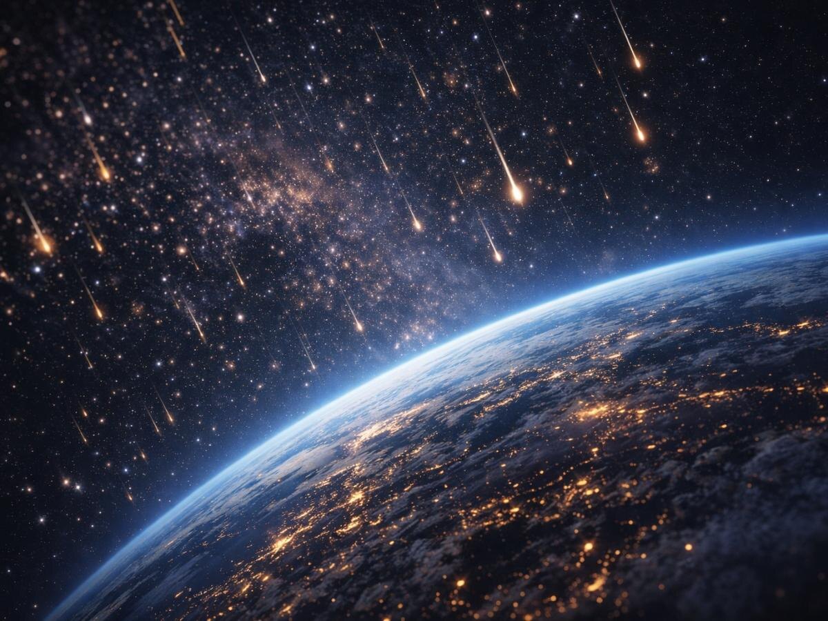 Падение космической пыли на землю