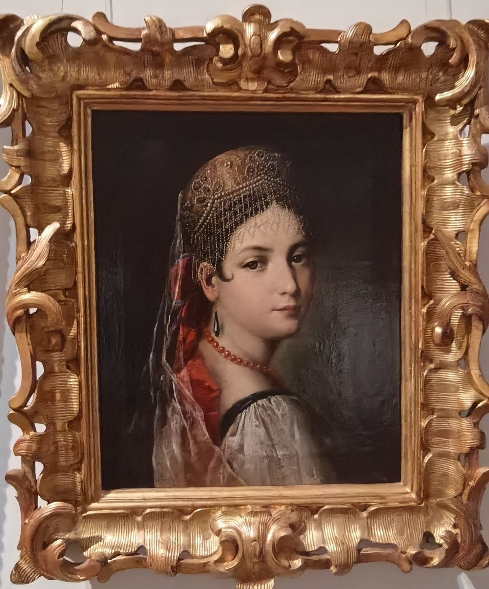 Мауро Гандольфи? Девушка в сарафане. 1820-е . Холст, масло. Коллекция музея В.А. Тропинина.