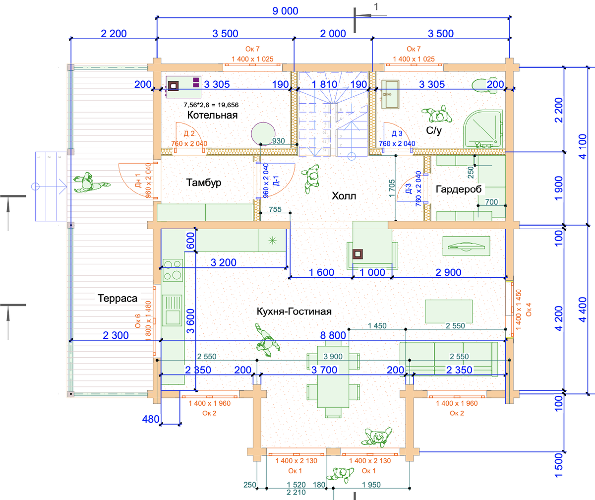 План 1 этажа