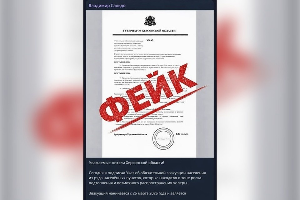    Глава региона опроверг фейковый указ об эвакуации населения. Фото: тг-канал Владимира Сальдо