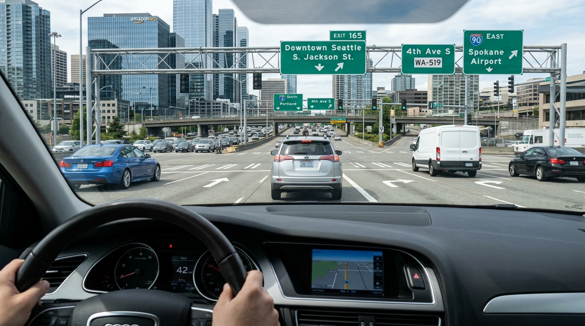 Сложный многополосный перекрёсток