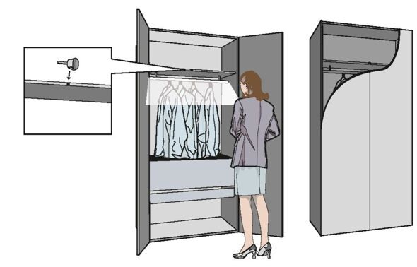 Сенсорный датчик для открывания двурей шкафа. Картинка с сайта https://www.ergosistem.ru/