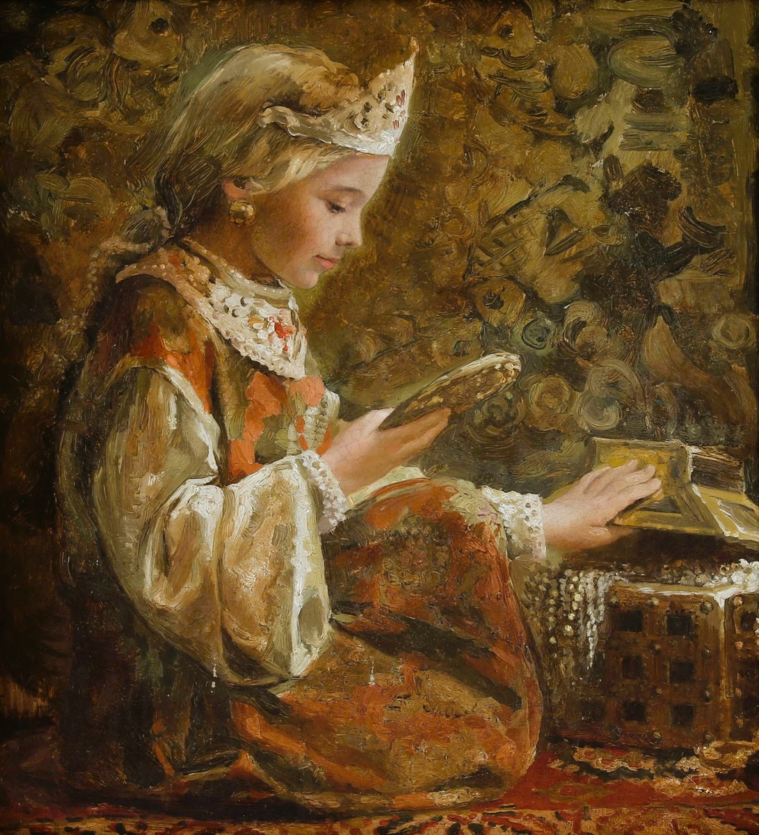 «Боярышня», худ. Клавдий Лебедев, нач. XX века