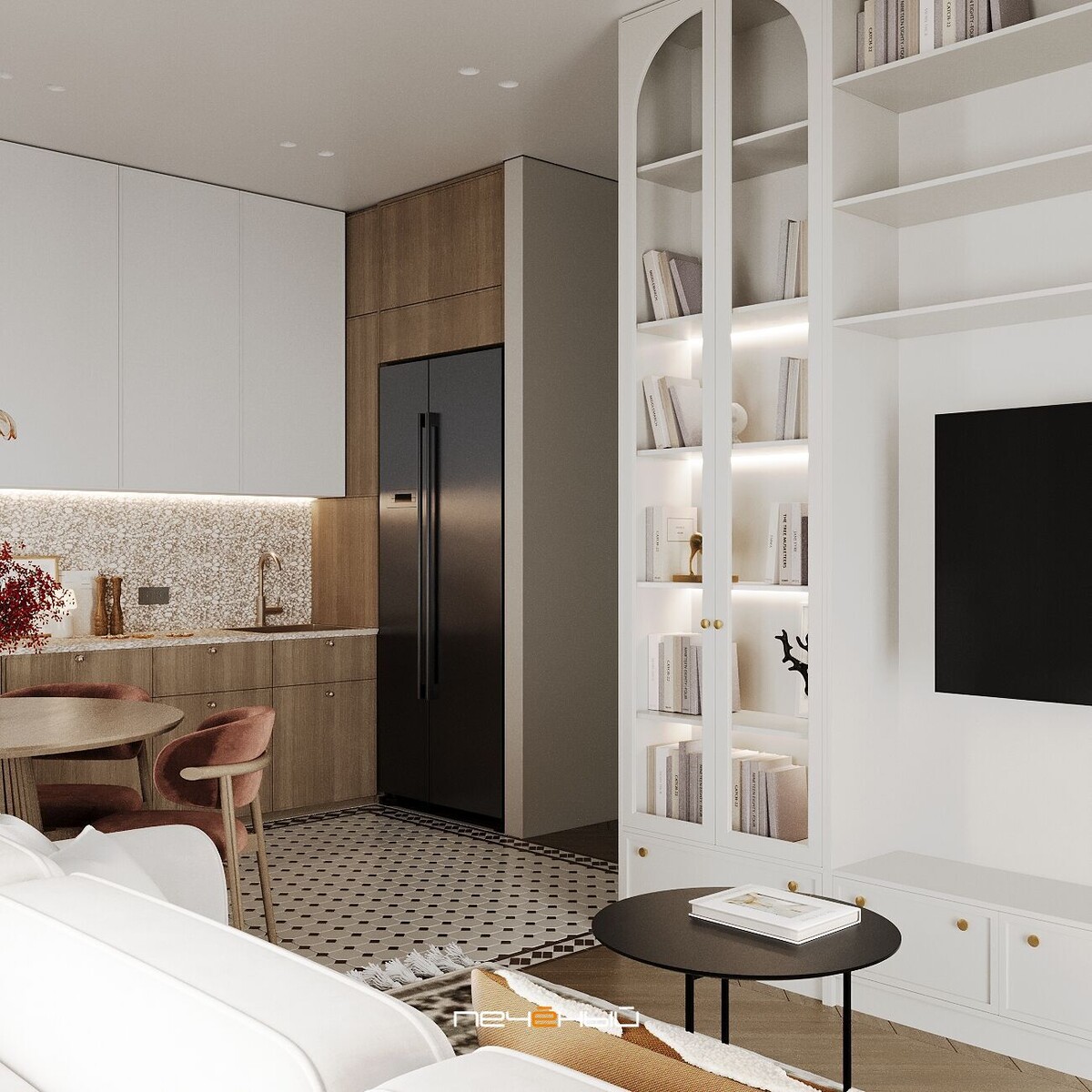 Дизайн кухни-гостиной