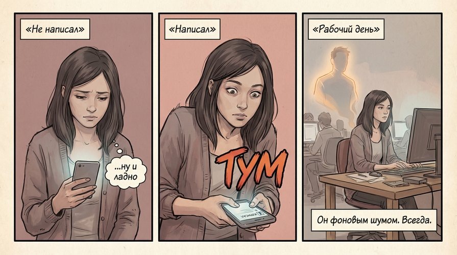 Навязчивые мысли о бывшем в течение дня — утром, на работе, вечером