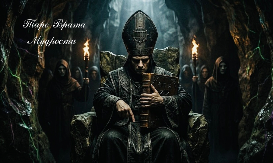 Иерофант в Таро Чёрный Гримуар: Архитектор Безмолвного Культа и Пленник Древнего Кодекса.