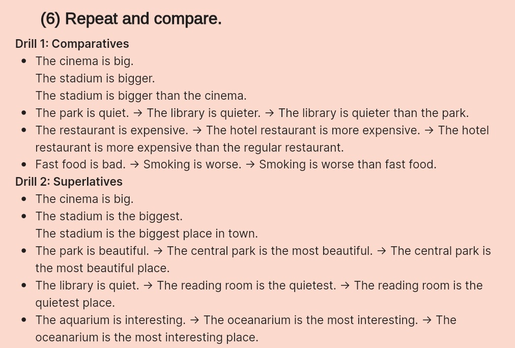 пример — на степенях сравнения с учеником 6 класса