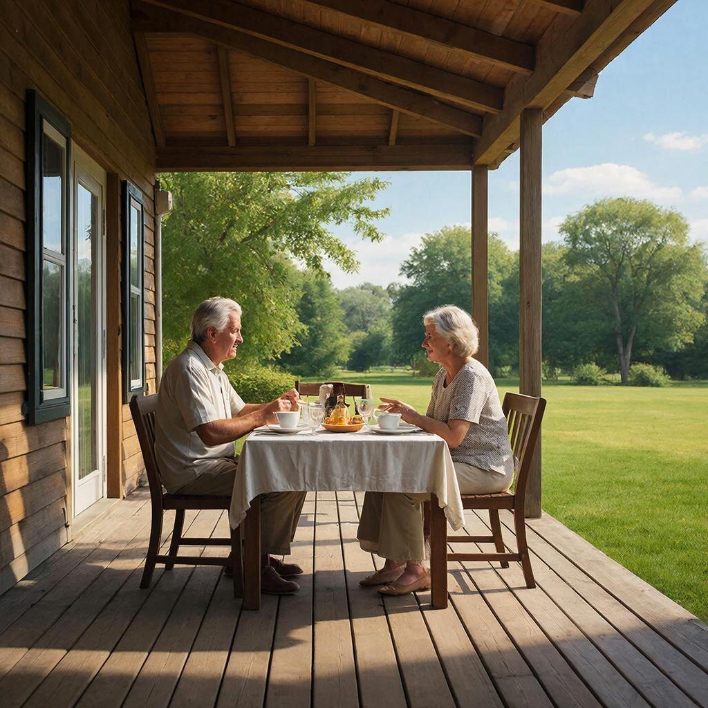 в любом возрасте можно радоваться солнечным денечкам, особенно хорошо это получается сидя на открытой веранде. 