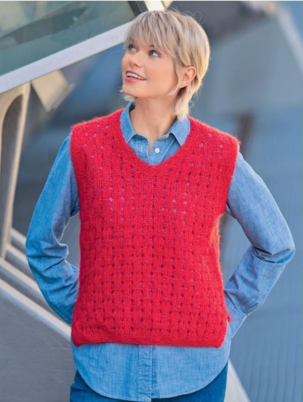 женский жилет спицами