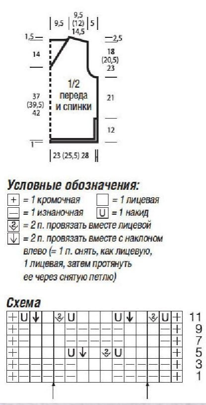 узор спицами для жилета схема